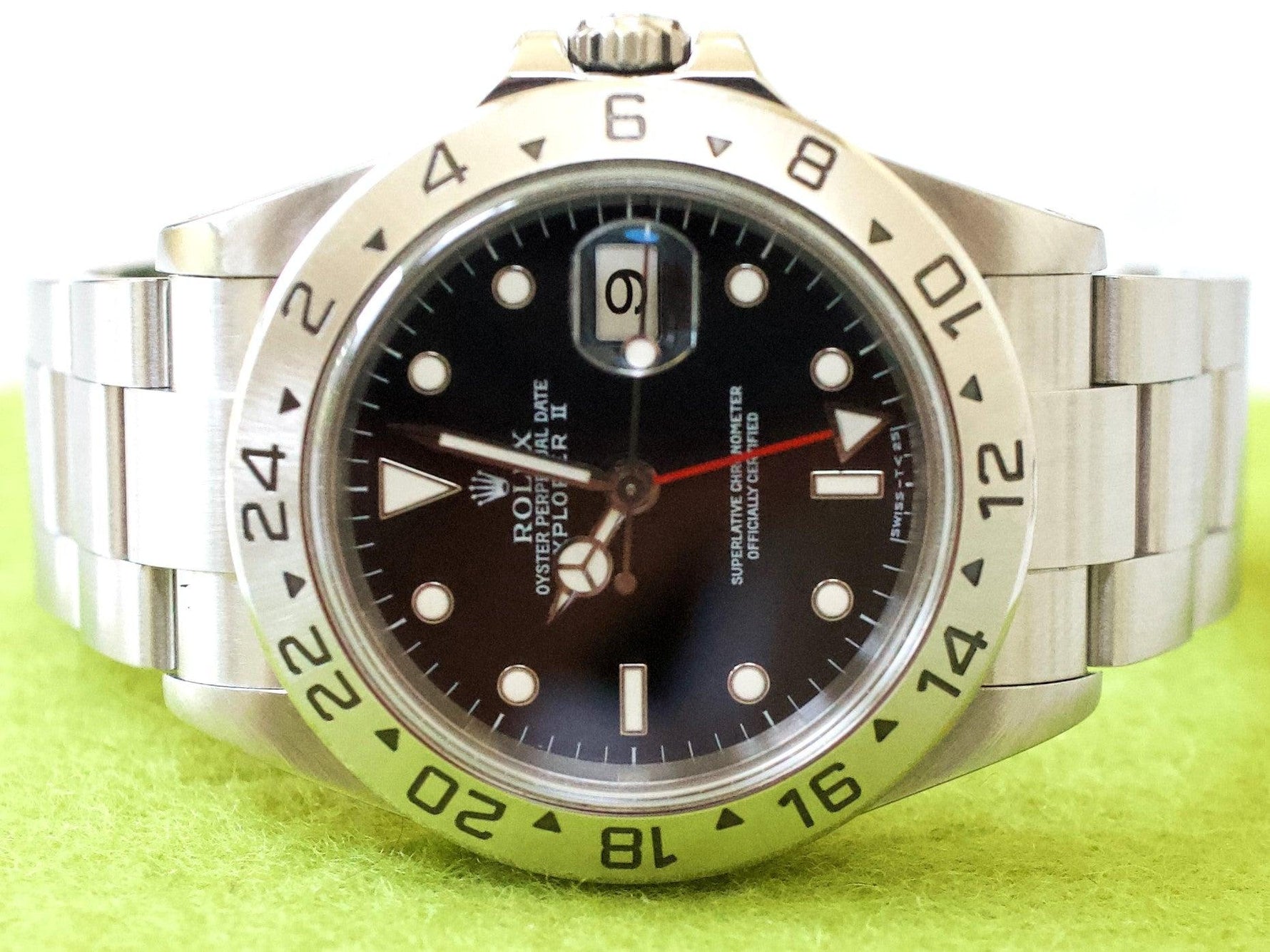 Rolex Explorer ii 16570 GMT 1995 40MM Black Dial SERVICED Travel Box and Service Papers - WearingTime Luxury Watches