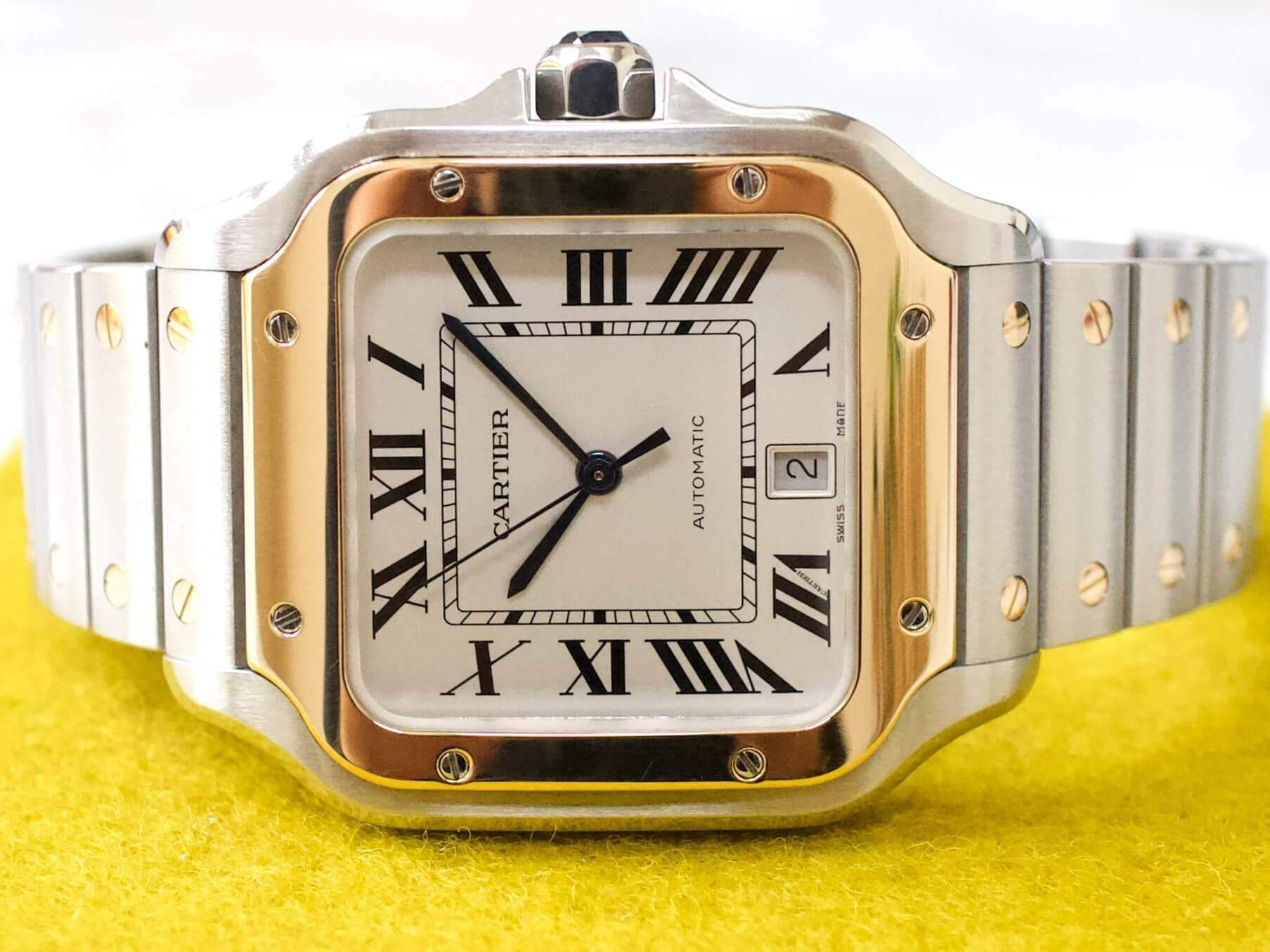 SOLDOUT Cartier Santos W2SA0006 QuickLink System18K Gold and Steel LARGE Model Original Retail 11 600.00 WearingTime Luxury Watches