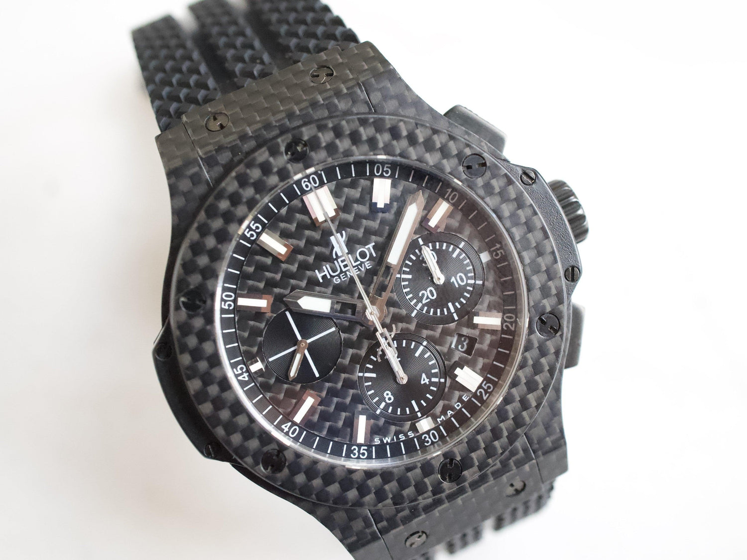 Hublot Bigbang 301.QX.1724.RX 44MM Chronograph Carbon Fiber Black Dial Box Papers