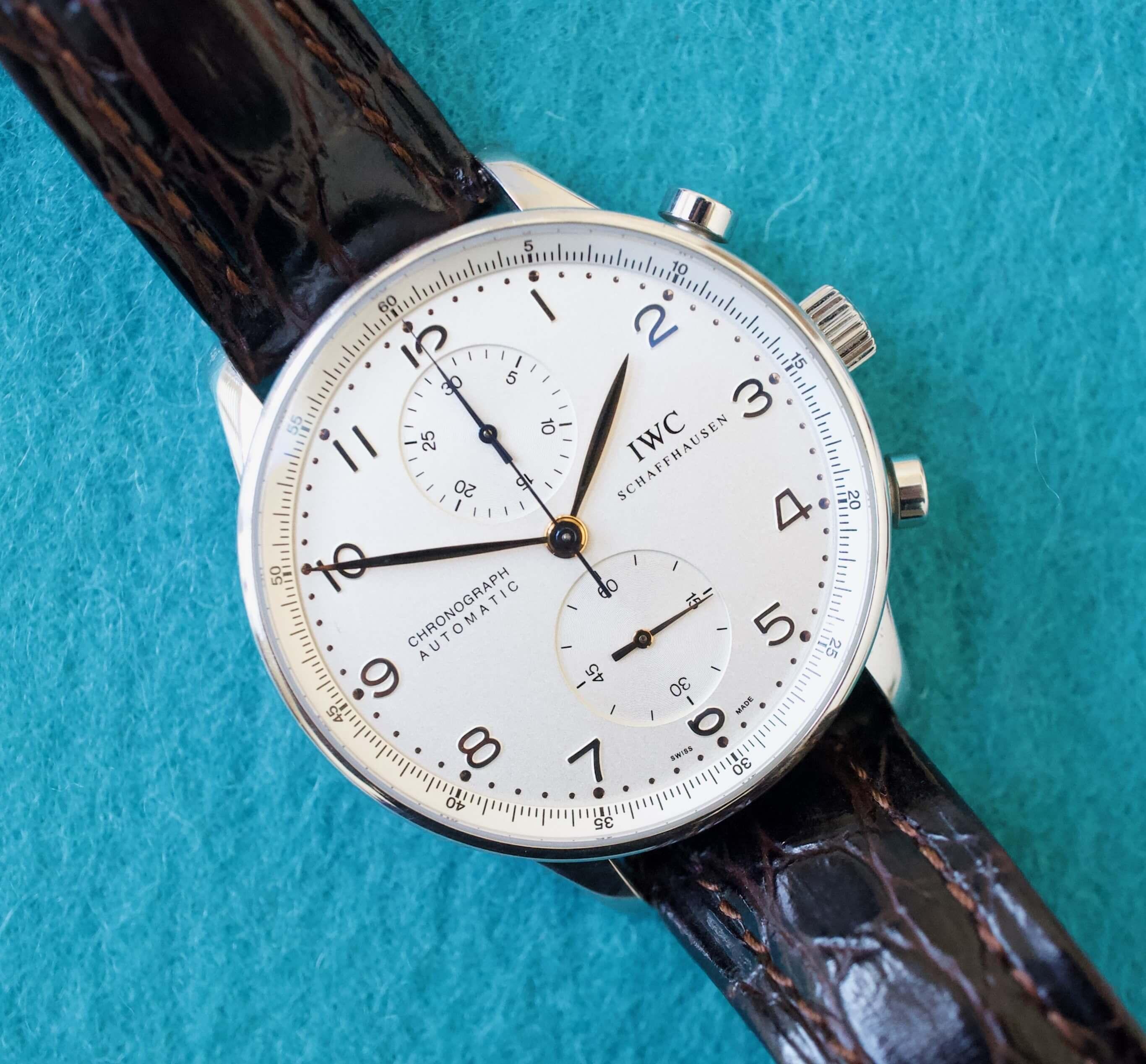 IWC Portuguese IW371445 40MM White Dial Chronograph WearingTime