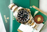 Rolex GMT Master II 116713LN CERAMIC Gold and Steel Automatic GMT Black Dial Box PAPERS - WearingTime Luxury Watches