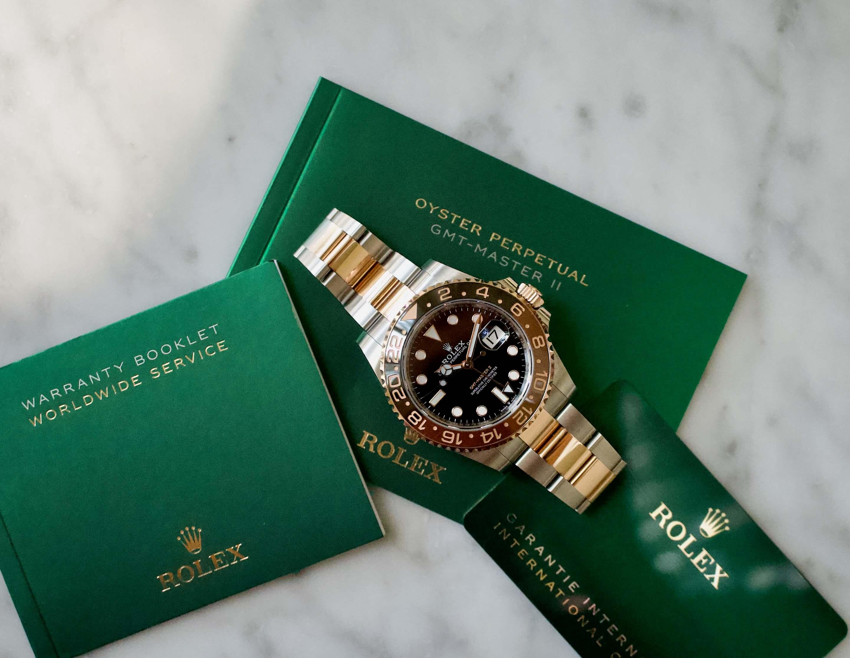 SOLD OUT Rolex GMT Master II ROOT BEER Two Tone 18K Gold and