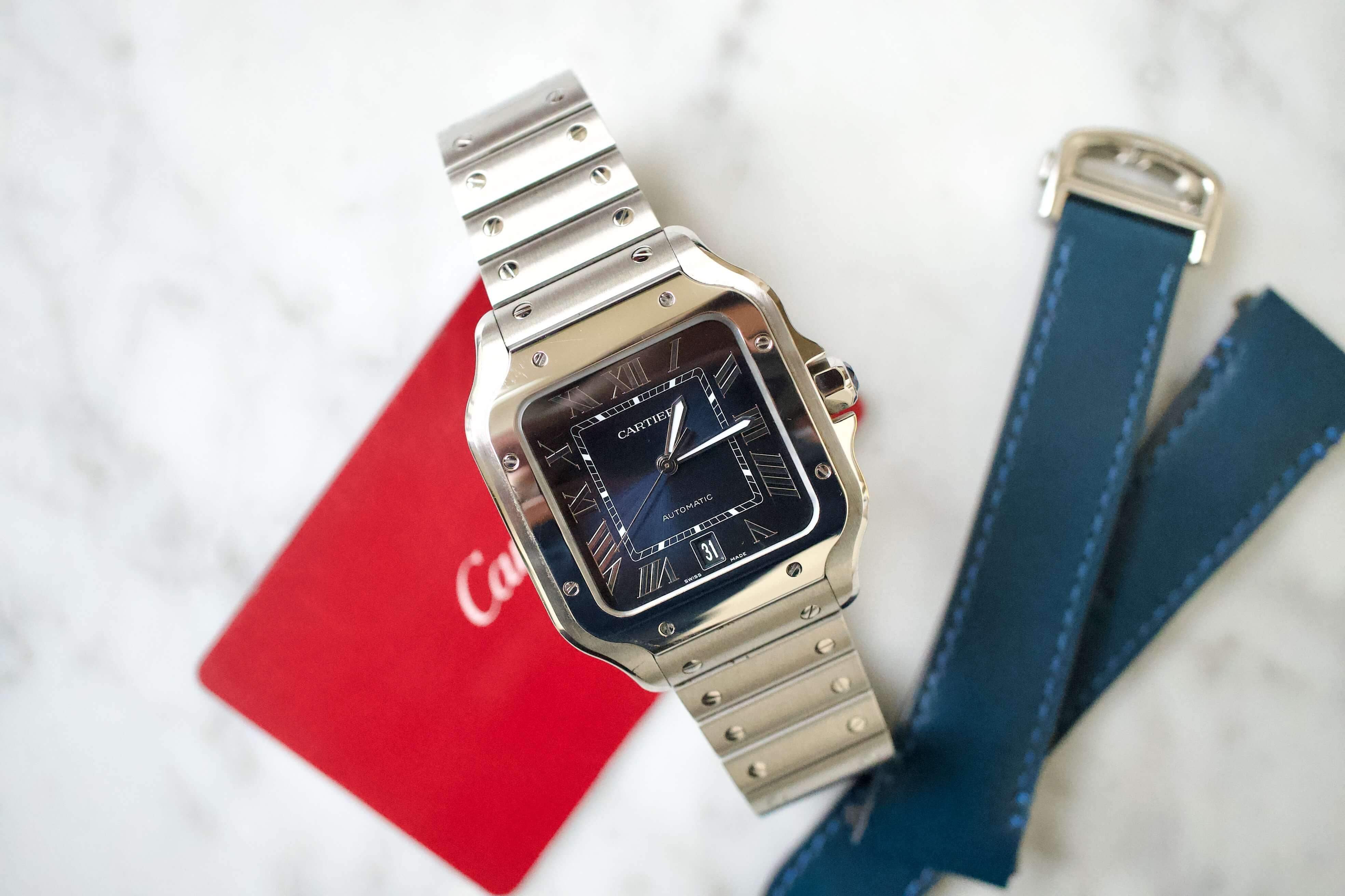 2019 blue best sale cartier santos large