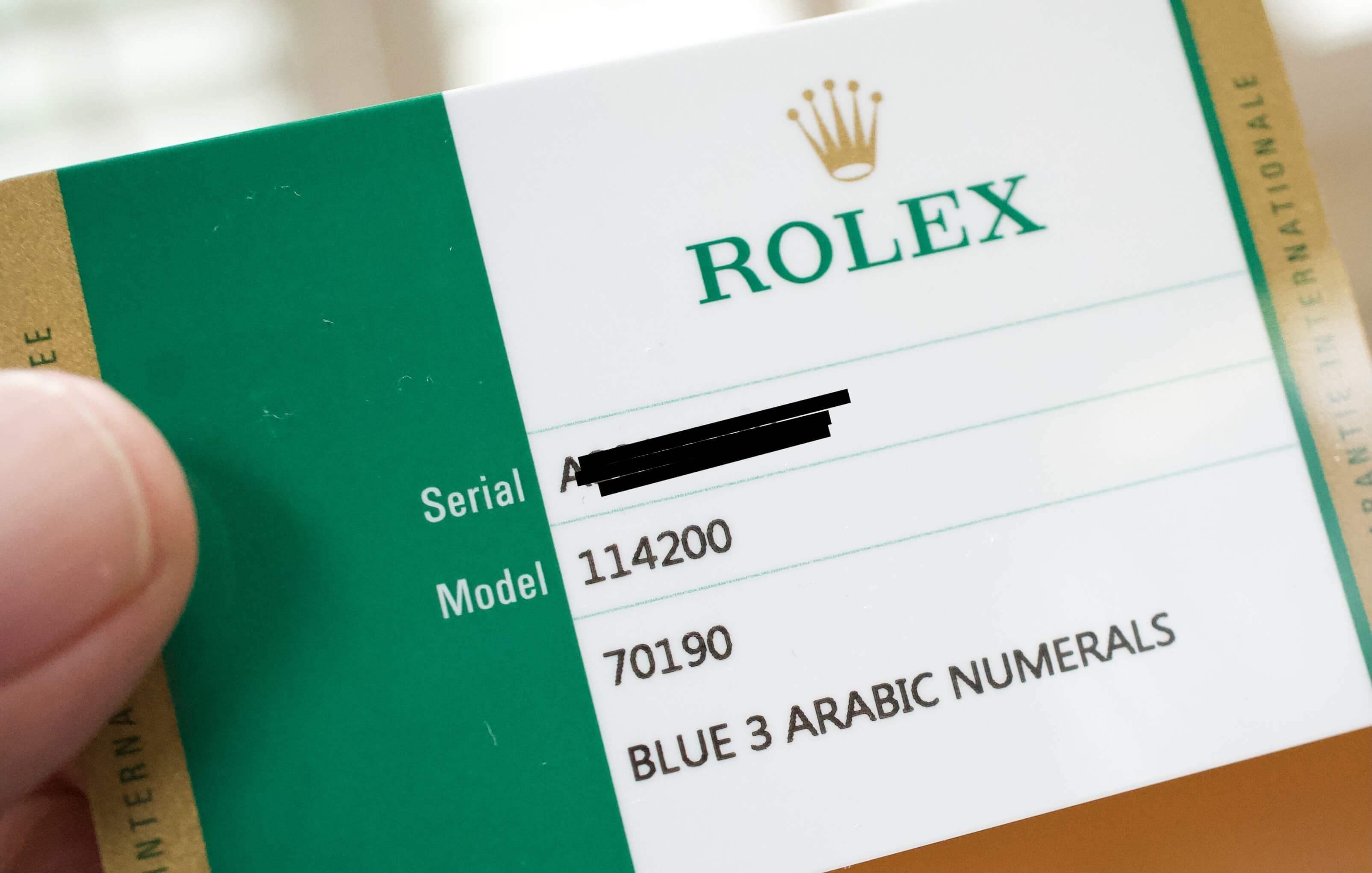 Rolex warranty card discount 2019