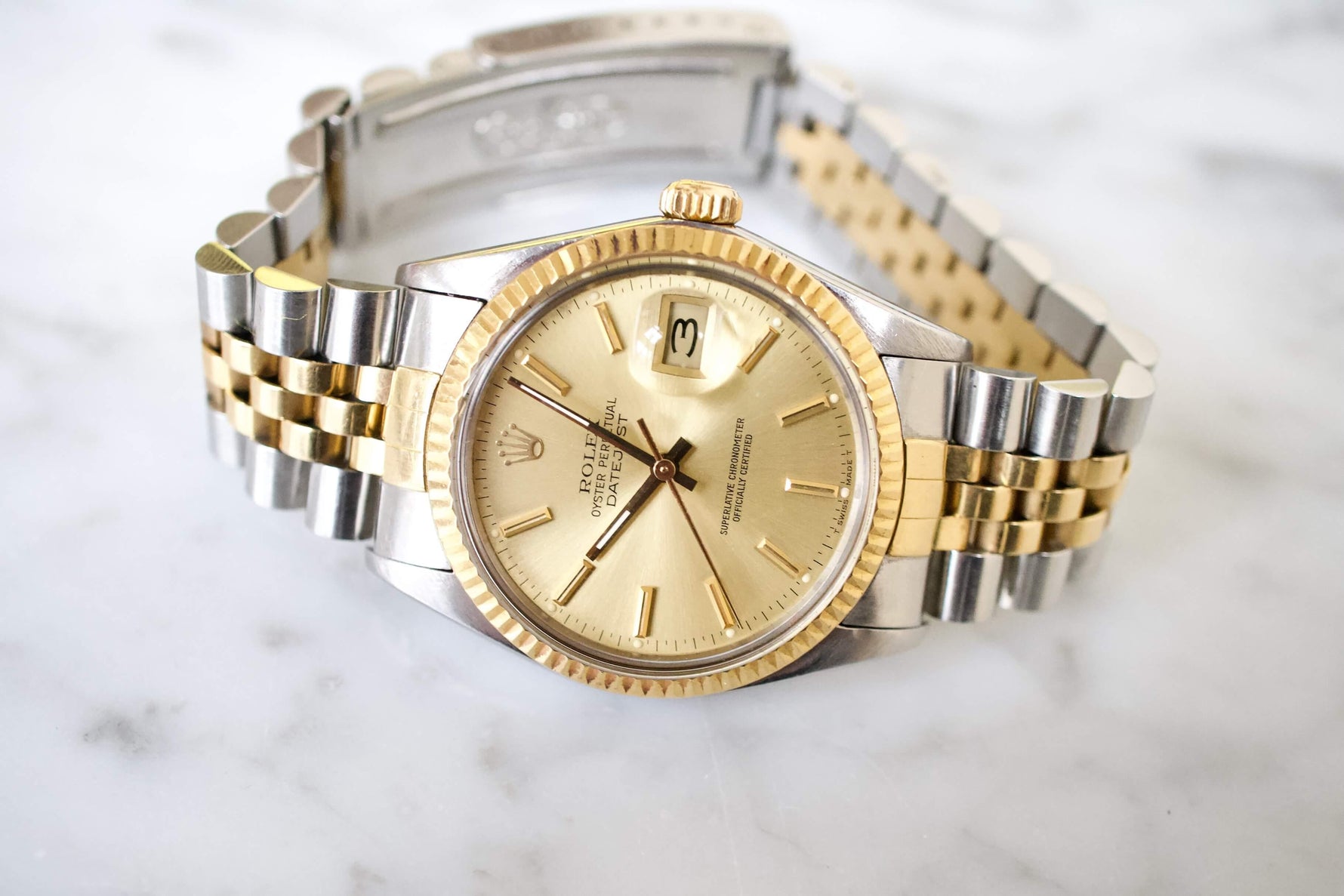 SOLD OUT: 1986 Rolex Datejust Ref. 16013 Two Tone 36mm Box Jubilee Bracelet - WearingTime Luxury Watches