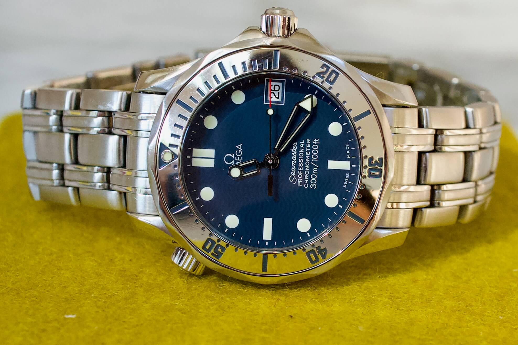 SOLD OUT: Omega Seamaster 300m Blue Wave Dial 36mm Box Papers 