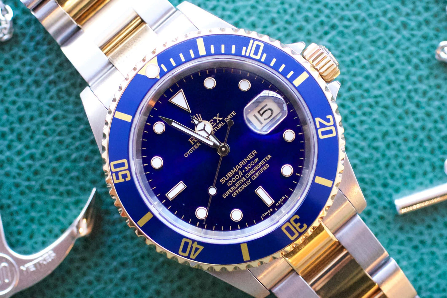 SOLDOUT: Rolex Submariner Two Tone 16613 "Bluesy" Box and Papers 2003 - WearingTime Luxury Watches